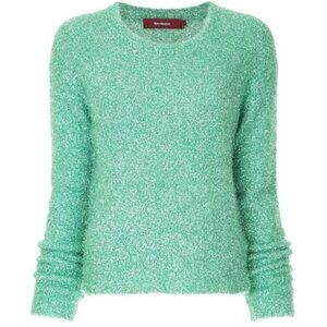 Sies Marjan Courtney Cropped Tinsel Jumper sweater size small sparkly green
